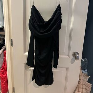 Zara off the shoulder black dress